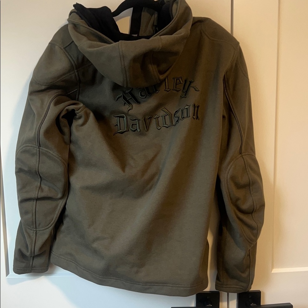 Harley-Davidson H-D Deflector 2.0 Hooded Riding Jacket in Army Green - Picture 4 of 8